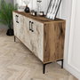 Hanah Home Consola Kiev 160 Nogal y Mármol Blanco